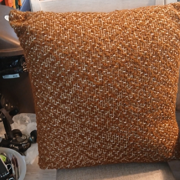 Cozy Brown Textured Throw Pillow 22 X 22 - Picture 1 of 2